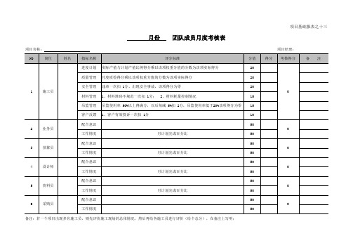 项目管理报表