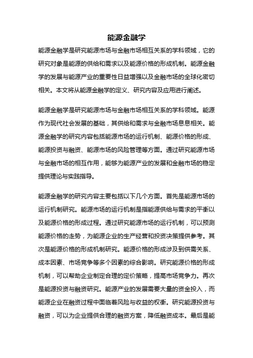 能源金融学