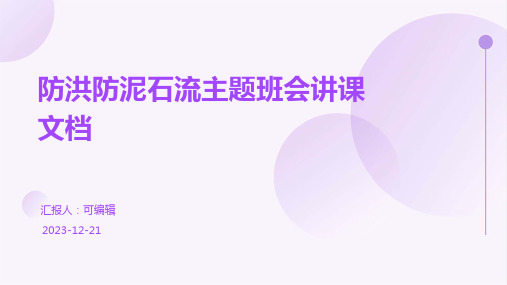 防洪防泥石流主题班会讲课文档