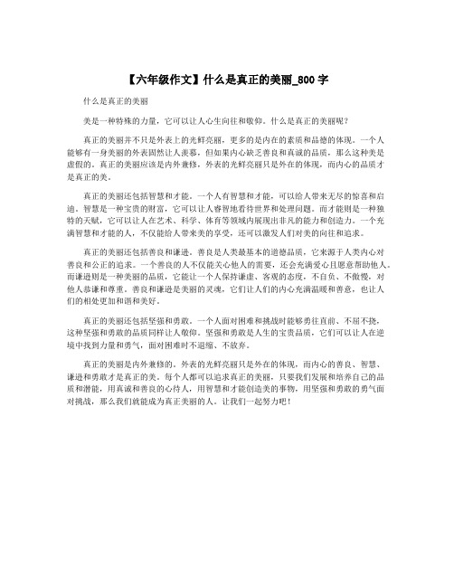 【六年级作文】什么是真正的美丽_800字