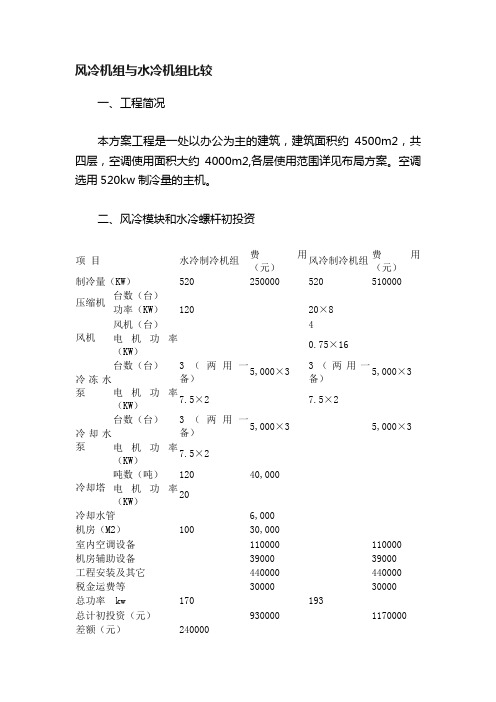 风冷机组与水冷机组比较