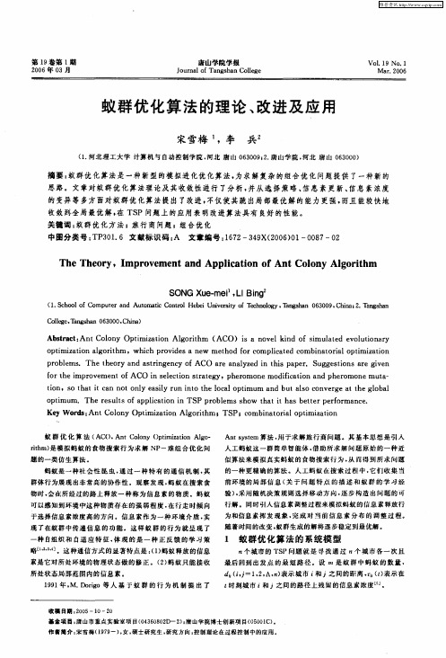 蚁群优化算法的理论、改进及应用