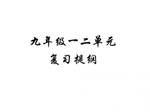 九年级上册一二单元复习提纲