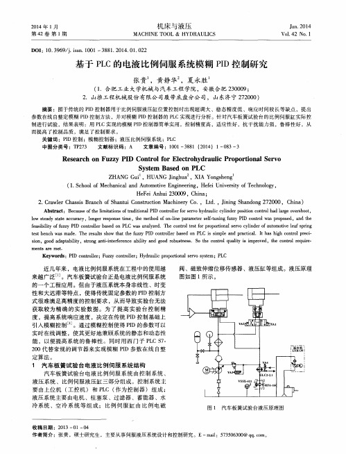 基于PLC的电液比例伺服系统模糊PID控制研究