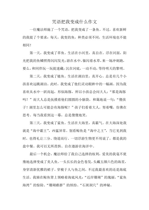 咒语把我变成什么作文