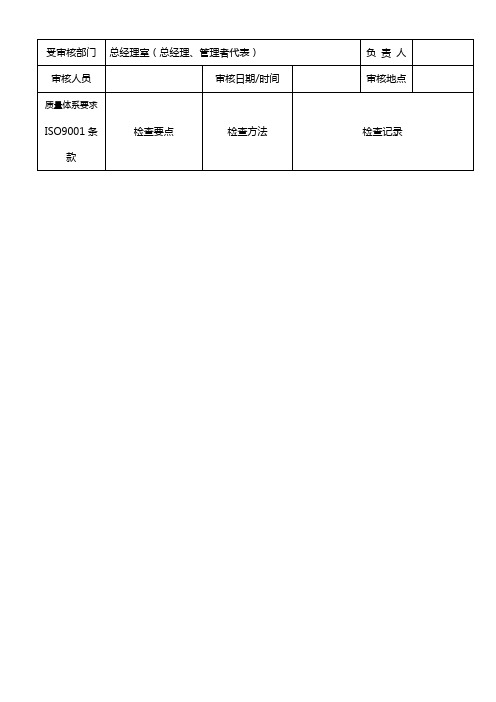 iso9001：2008内审检查表(通用)