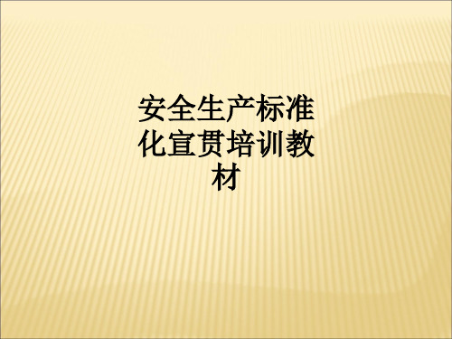 安全生产标准化宣贯培训教材ppt课件