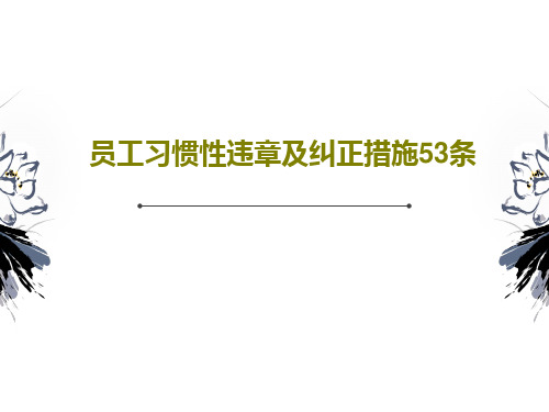 员工习惯性违章及纠正措施53条56页PPT