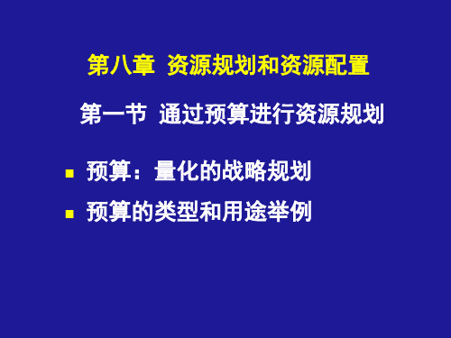 资源规划和资源配置课件