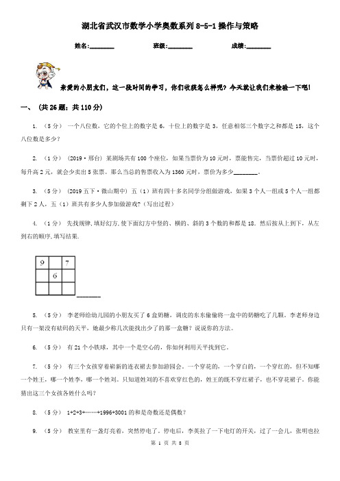 湖北省武汉市数学小学奥数系列8-5-1操作与策略