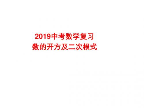 2019年中考数学复习数的开方及二次根式(共15张PPT)