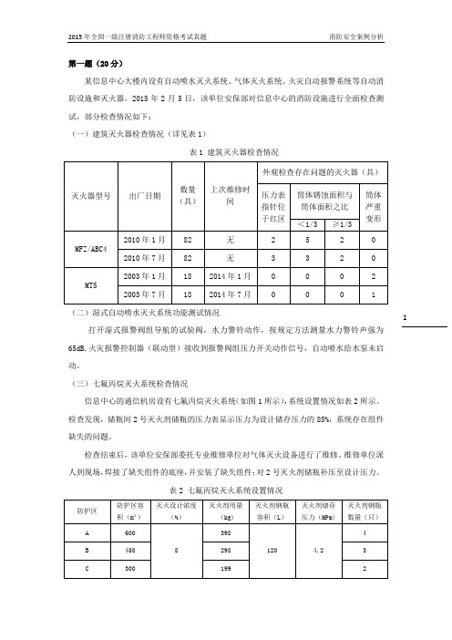 2015年《消防安全案例分析》解析卷