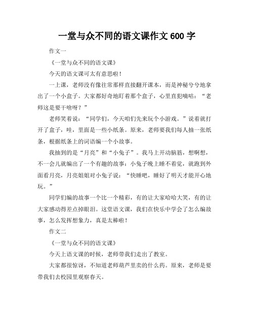 一堂与众不同的语文课作文600字