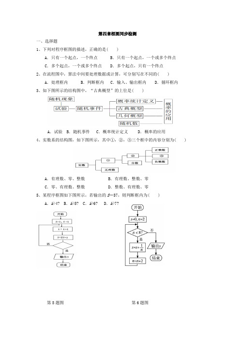 河北省沙河市二十冶综合学校高中分校人教版高二数学选修1-2第四章框图同步检测