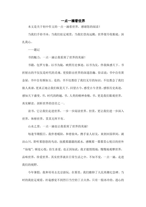 一点一滴看世界_初中作文_1