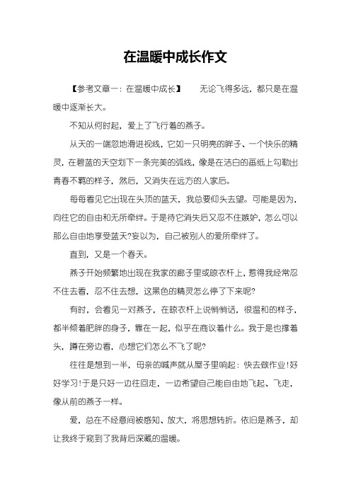 在温暖中成长作文