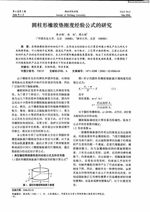 圆柱形橡胶垫刚度经验公式的研究