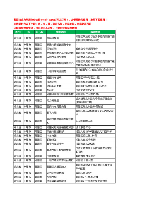 2020新版湖北省十堰市郧阳区汽车用品工商企业公司商家名录名单联系电话号码地址大全47家