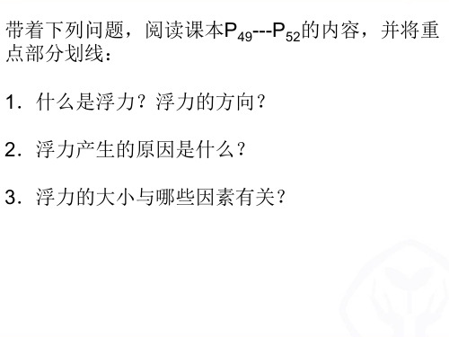 八年级物理第十章第一节浮力课件