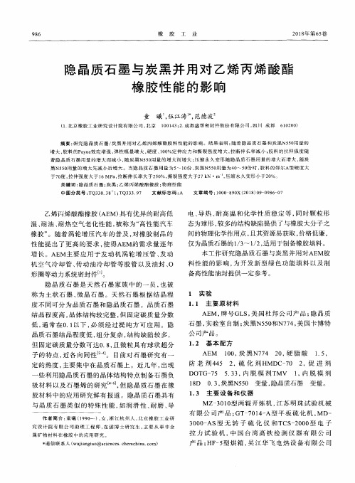 隐晶质石墨与炭黑并用对乙烯丙烯酸酯橡胶性能的影响