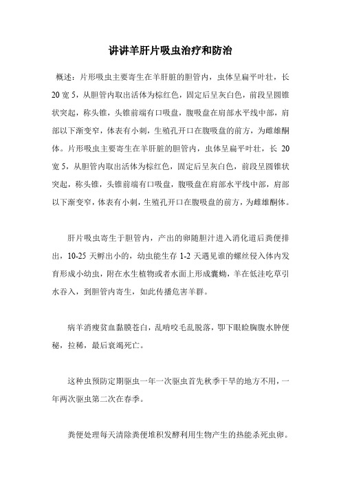 讲讲羊肝片吸虫治疗和防治.doc