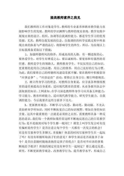 提高教师素养之我见