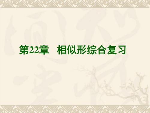 沪科版数学九年级上第22章相似形复习课件