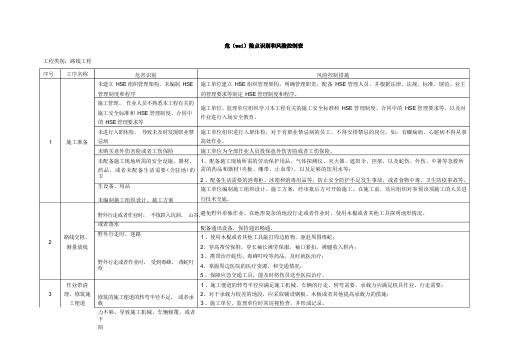 危险点识别和风险控制表