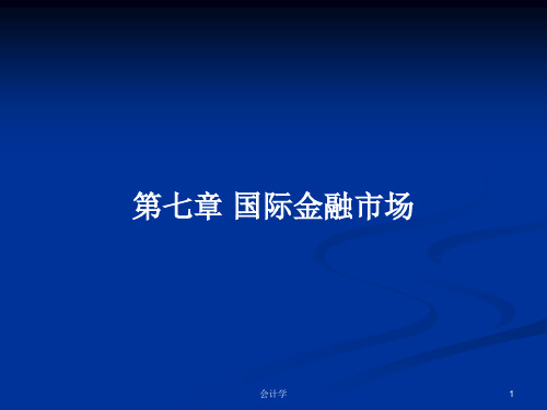 第七章 国际金融市场PPT学习教案