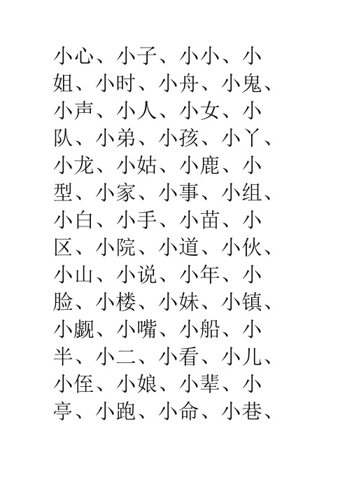 “小”字组词163个