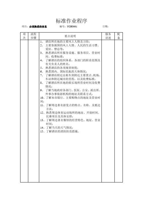 标准作业程序