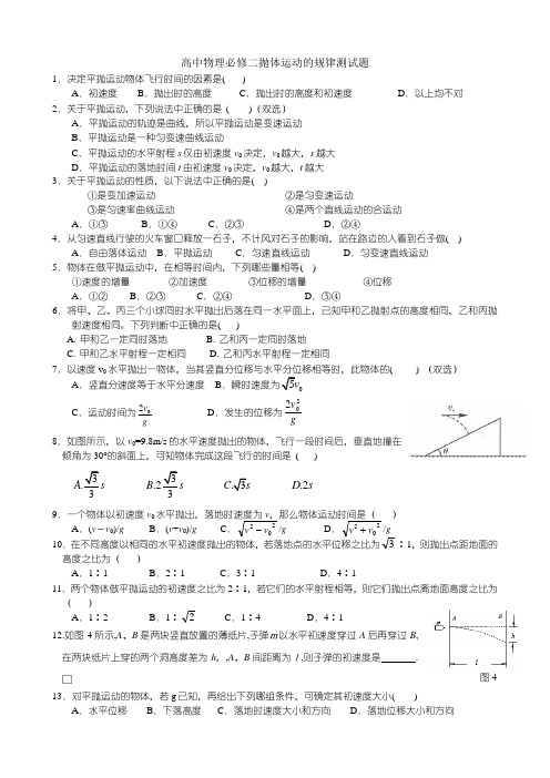 高一物理必修2-第一章测试题