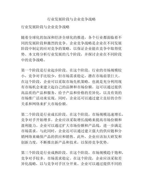 行业发展阶段与企业竞争战略