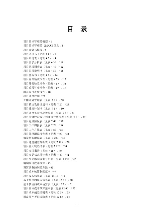 房地产项目管理全套表格