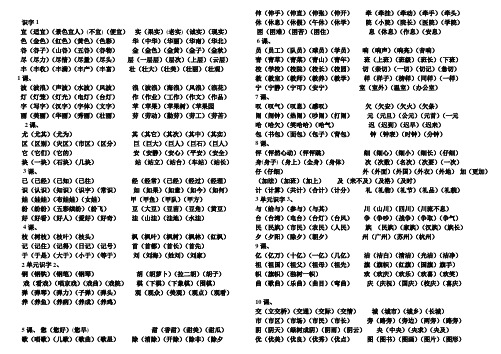 2019年人教版小学语文二年级上册词语表