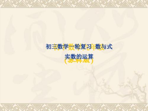 2011届中考数学第一轮专题复习实数的运算课件11最新版