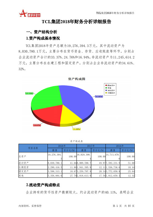 TCL集团2018年财务分析详细报告-智泽华