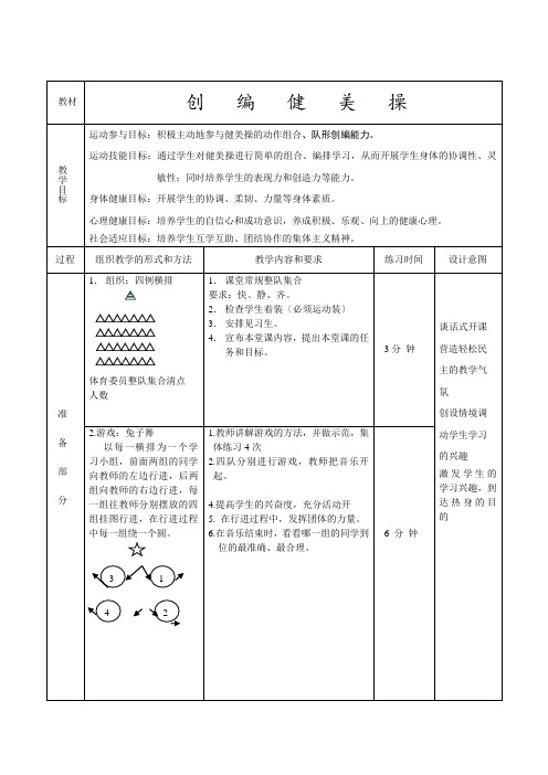 高中体育创建健美操教案(1)