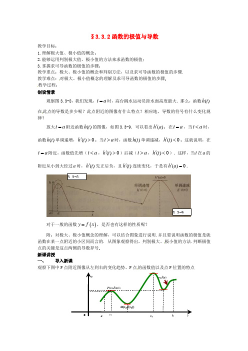 高中数学 第三章《函数的极值与导数》教案 新人教A版选修1-1