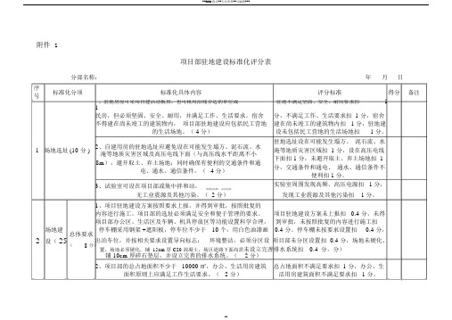 标准化评分验收表格