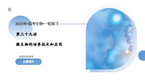 第39讲微生物的培养技术和应用(课件)-2025年高考生物一轮复习