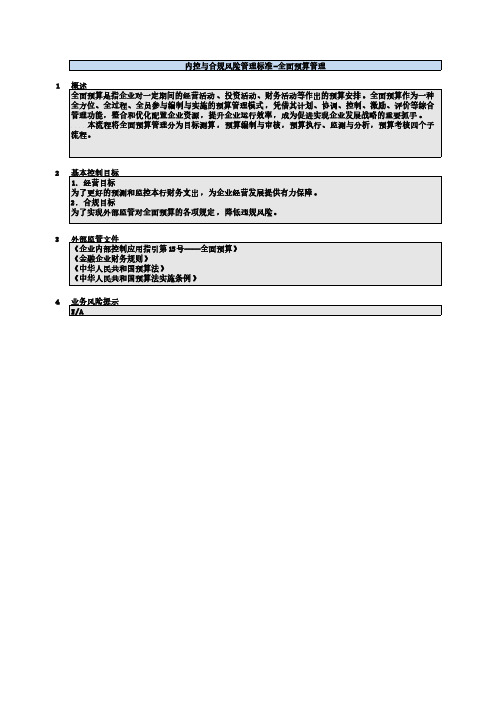 风险控制矩阵_财务会计管理_全面预算管理