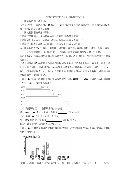 高考语文图文转换语用题解题技巧例谈+图文转换专项练习含答案