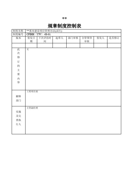 基本建设项目管理办法