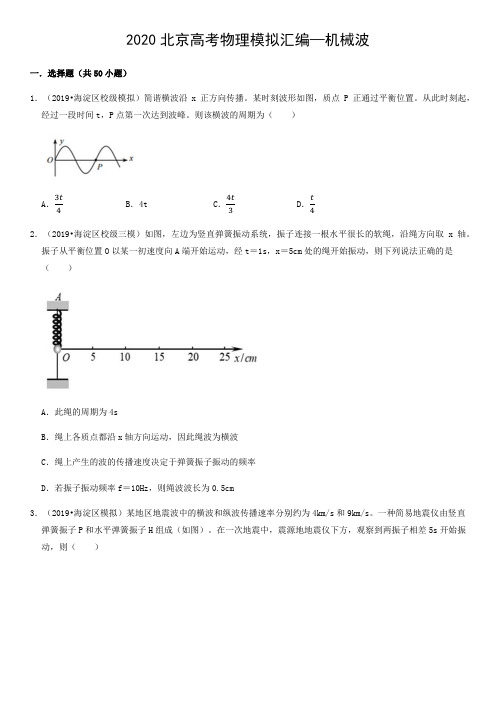 2020年北京高考物理模拟汇编：机械波