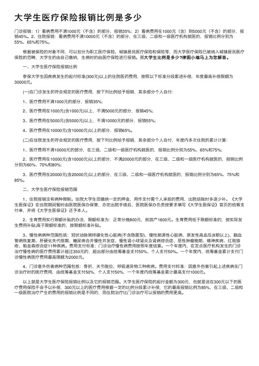 大学生医疗保险报销比例是多少