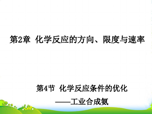 优课系列高中化学鲁科版选修四 2.4 化学反应条件的优化 课件(28张)