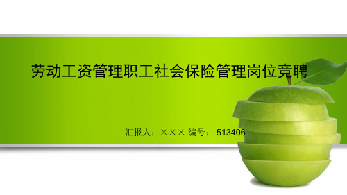 最新劳动工资管理职工社会保险管理岗位竞聘演讲稿PPT模板