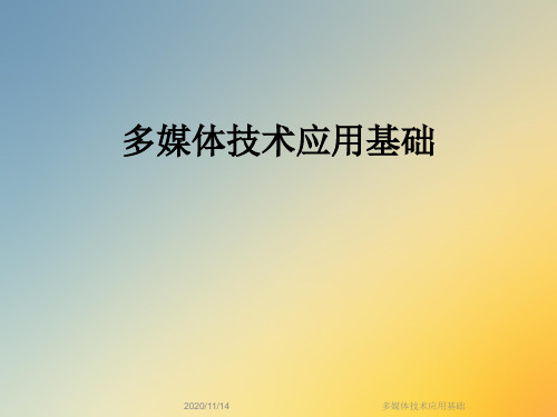 多媒体技术应用基础