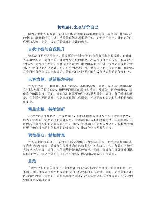 管理部门怎么评价自己